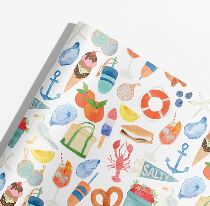East Coast Summer Wrapping Paper (3 Sheets/Roll) (Copy)