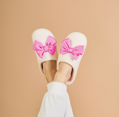 Hot Pink Bow Slipper
