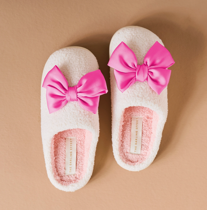 Hot Pink Bow Slipper