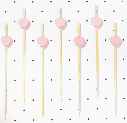 Pink Hearts Cocktail Picks (Set of 50)