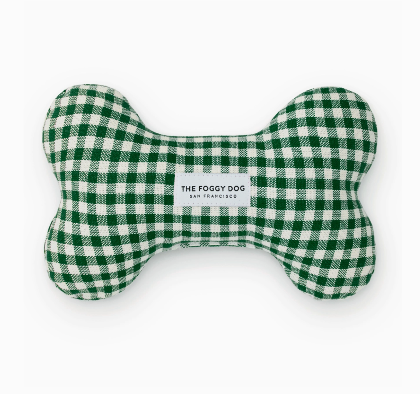 Evergreen Gingham Bone Squeak Toy