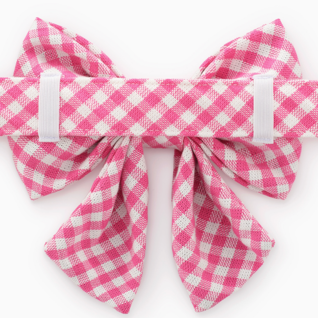 Hot Pink Gingham Dog Lady Bow