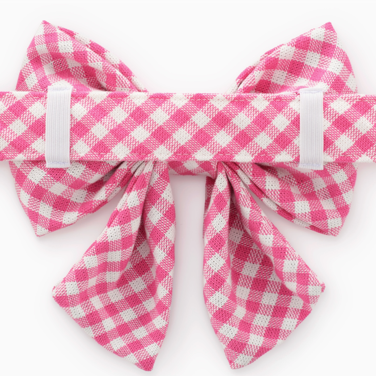 Hot Pink Gingham Dog Lady Bow