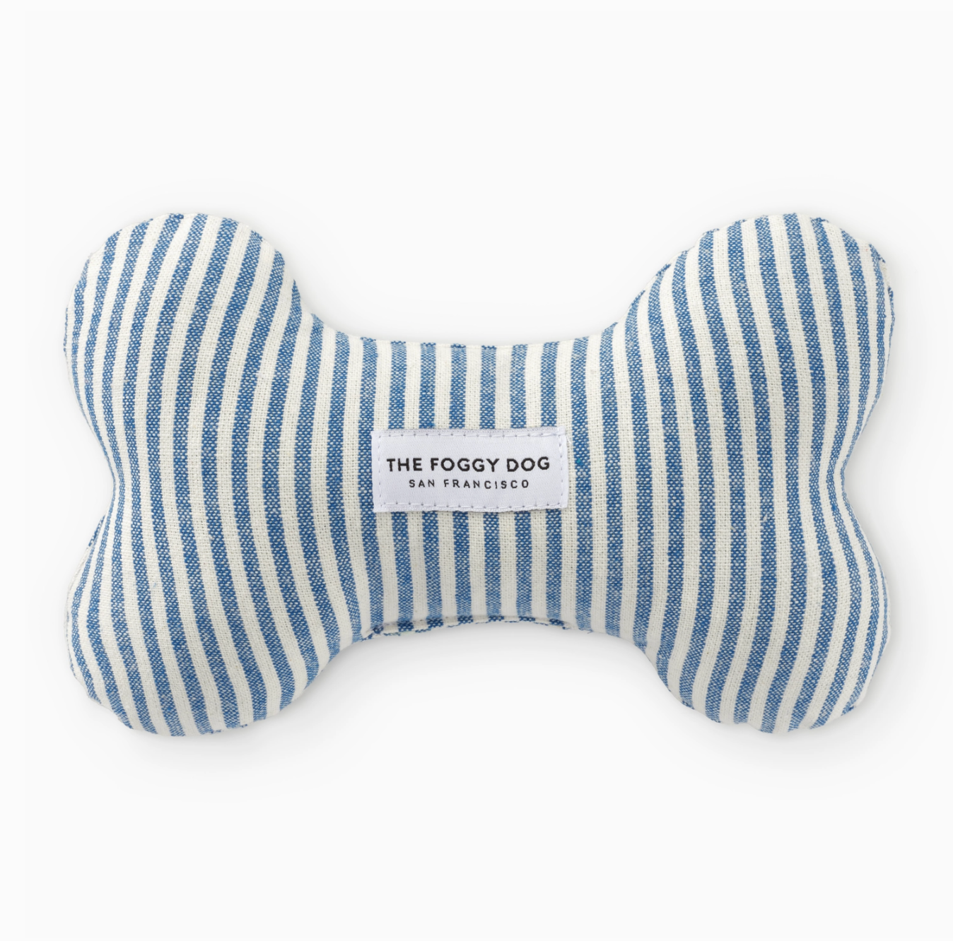 Lake Blue Stripe Bone Squeak Toy