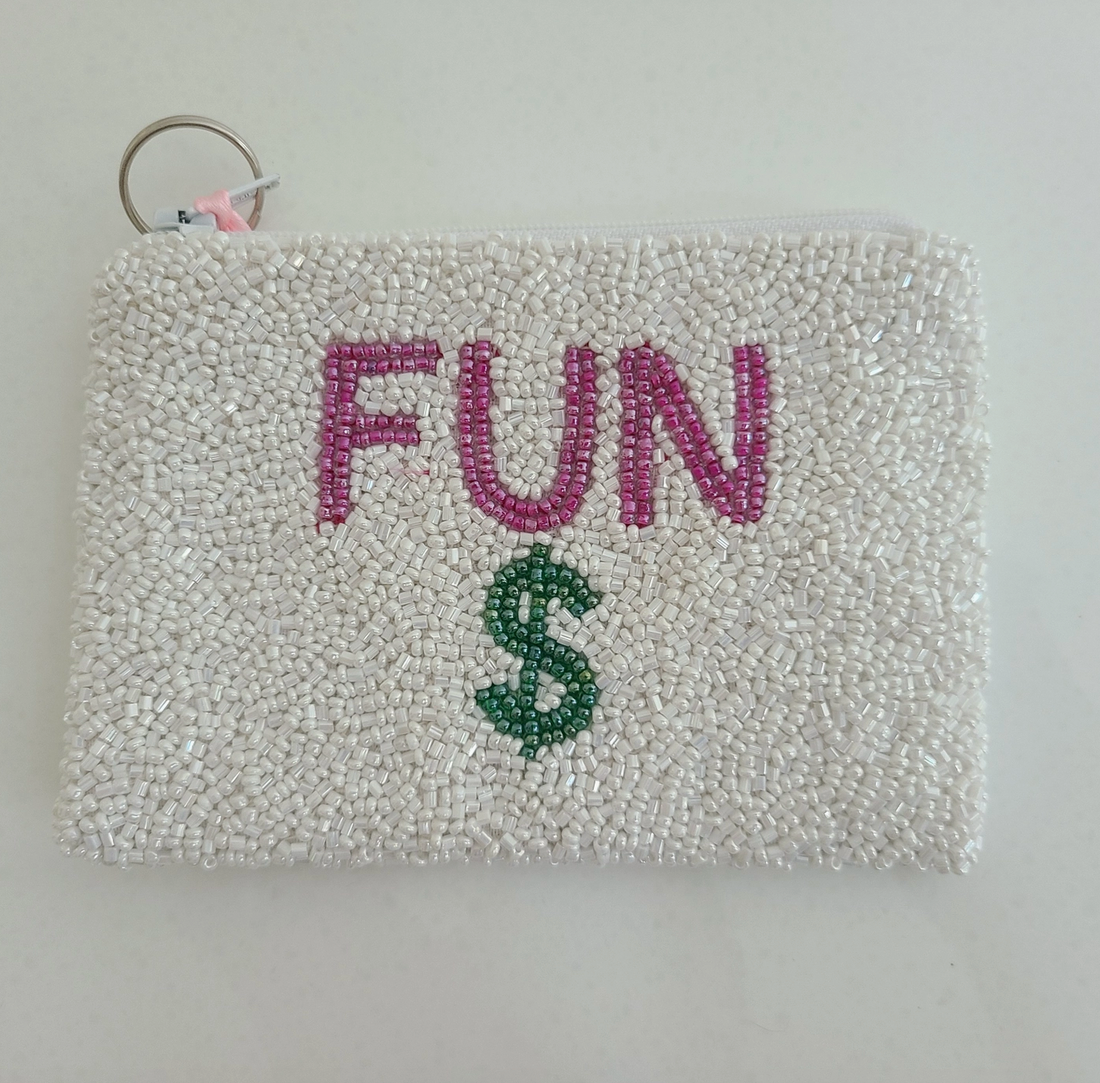 "Fun $" Beaded Pouch