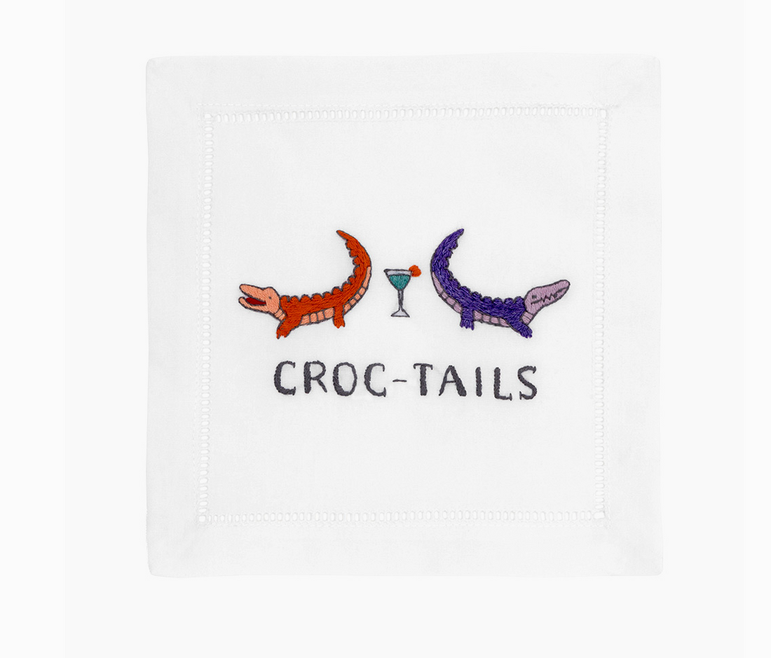 "Croc Tails" Cocktail Napkin