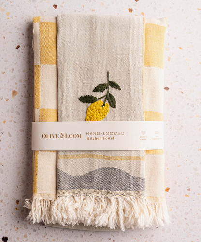 Lemon - Hand Stitched Kitchen Towel
