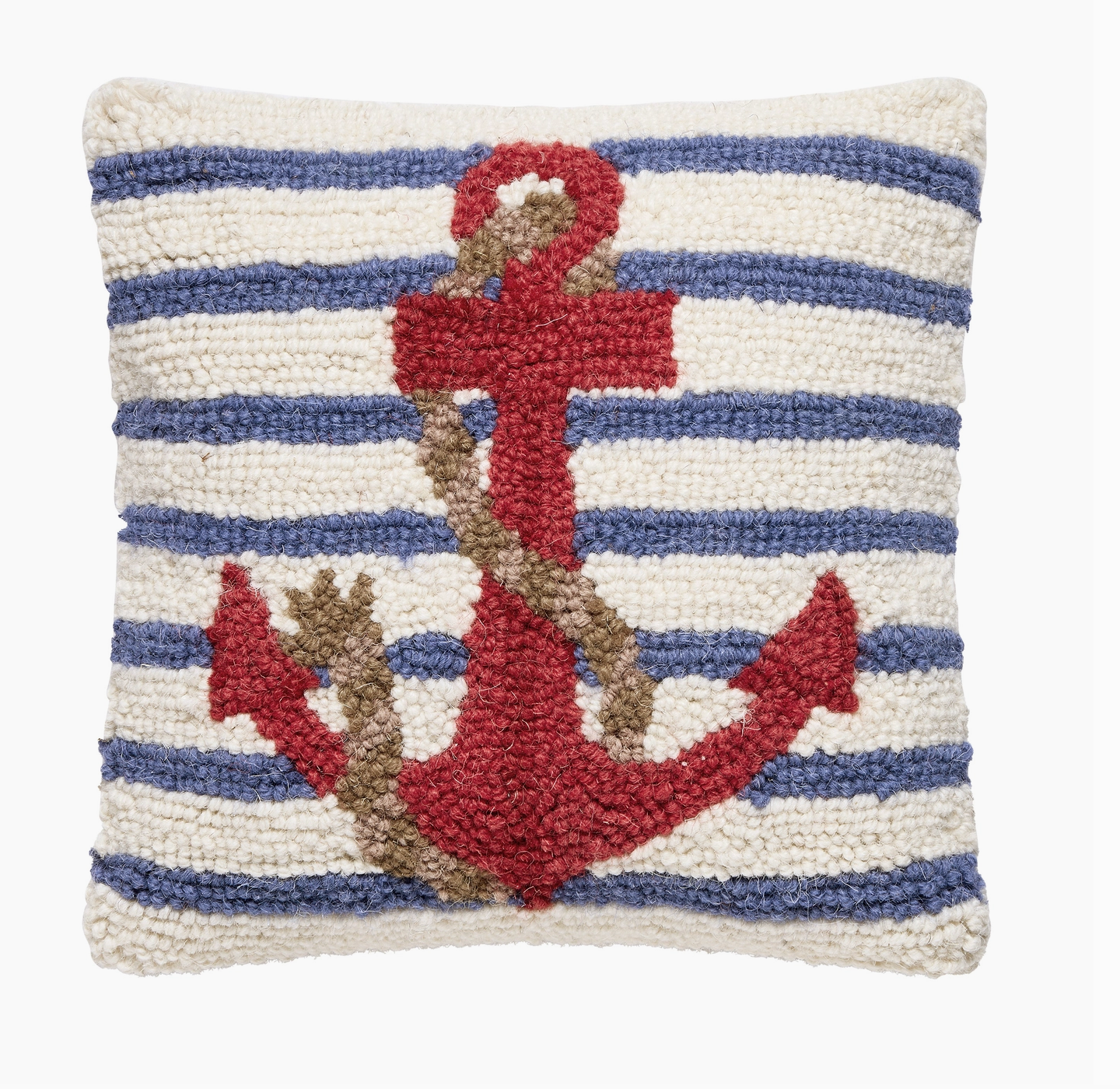 Striped Anchor Pillow