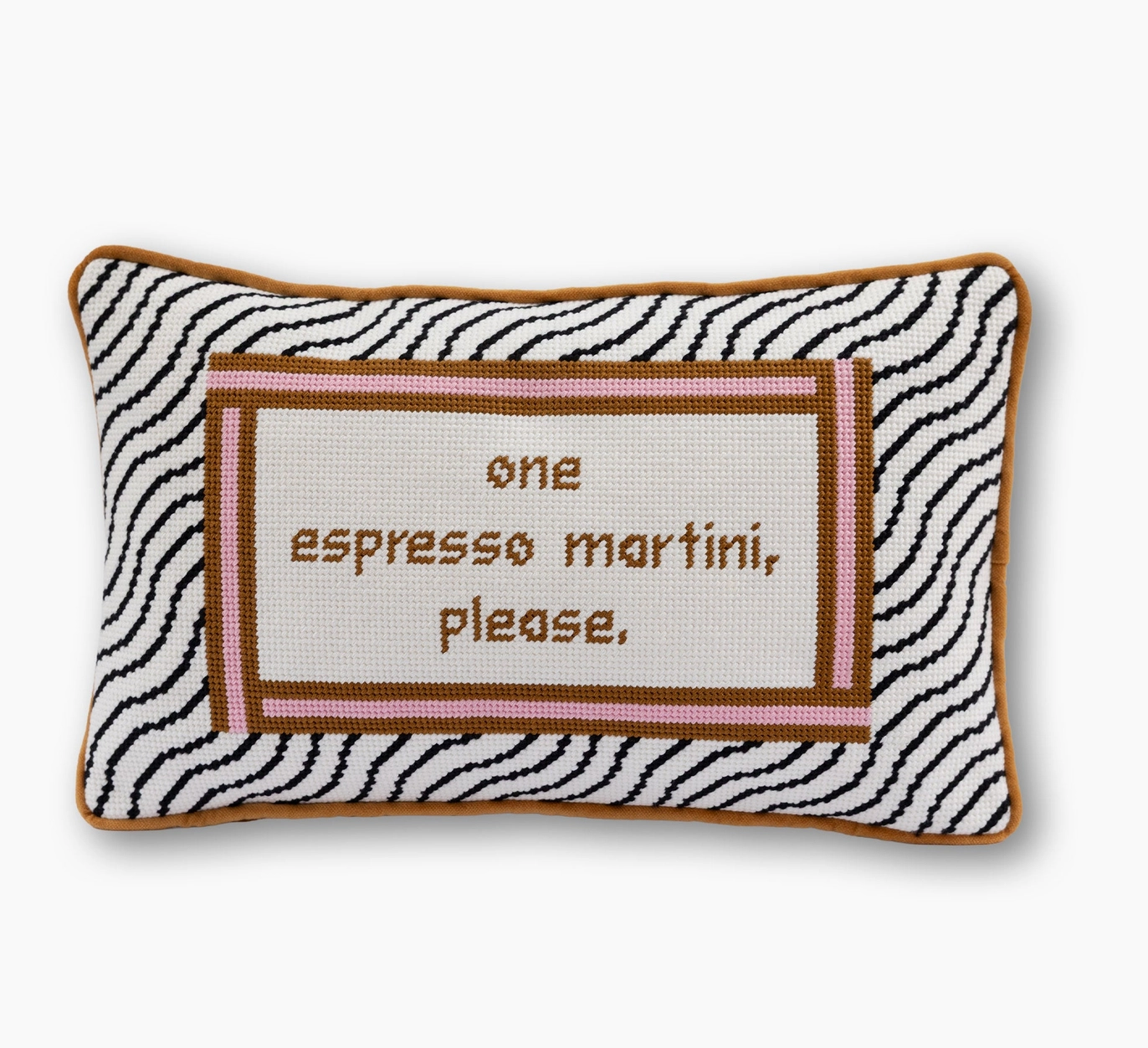 "Espresso Martini" Needlepoint Pillow