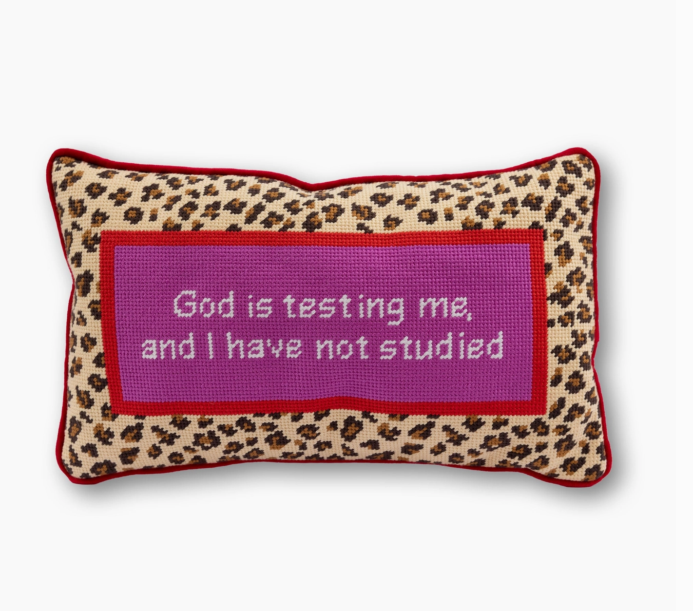 "God Testing Me" Needlepoint Pillow