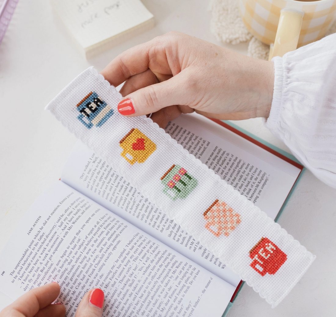 Tea/Mugs Cross Stitch Bookmark Kit
