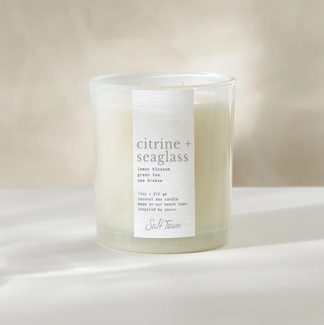 Citrine &amp; Seaglass Candle (11oz)