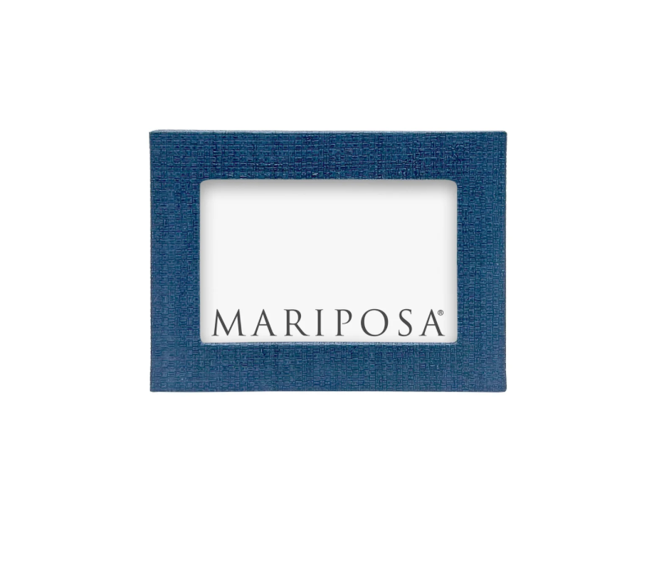 Indigo Faux Grasscloth 4x6 Frame