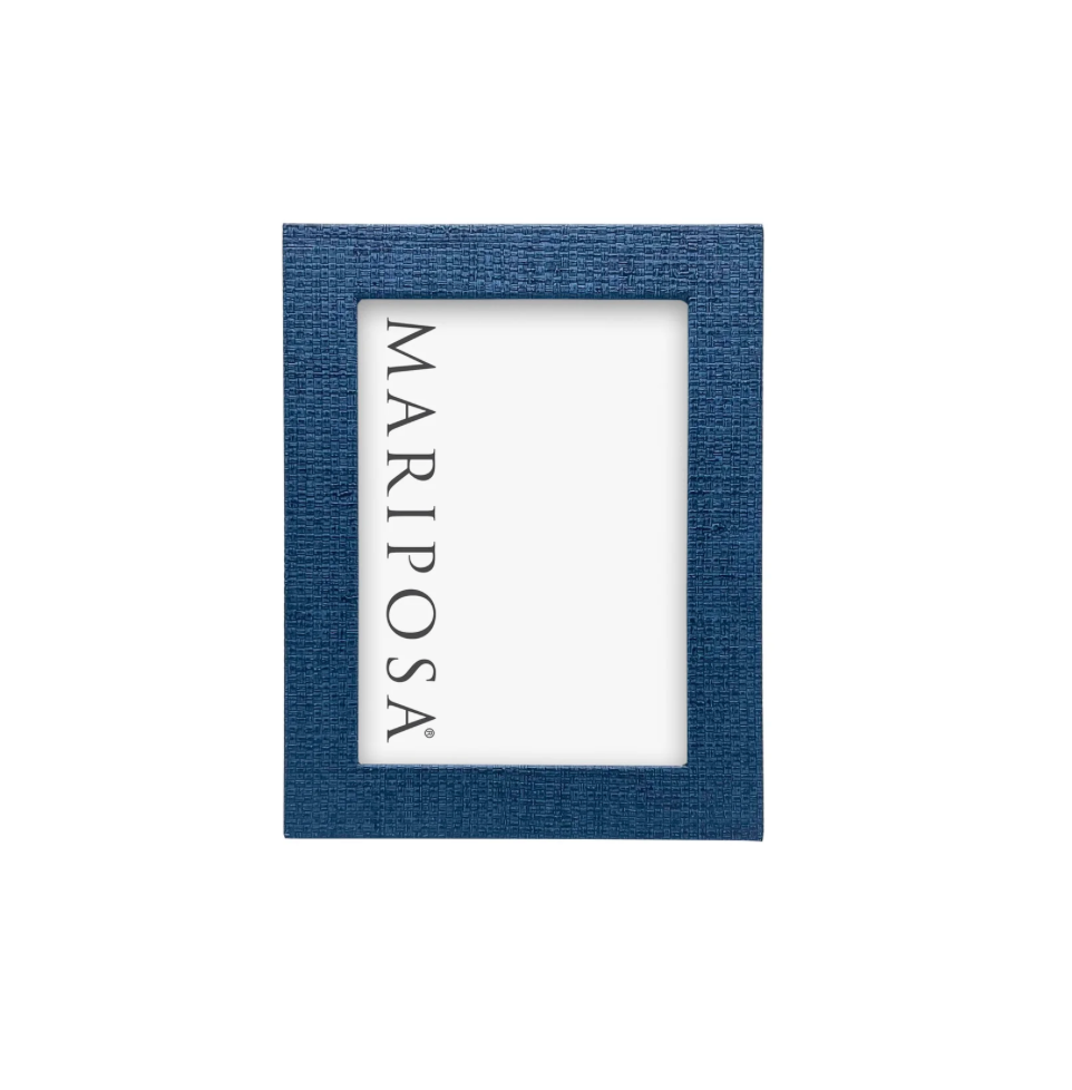 Indigo Faux Grasscloth 5x7 Frame