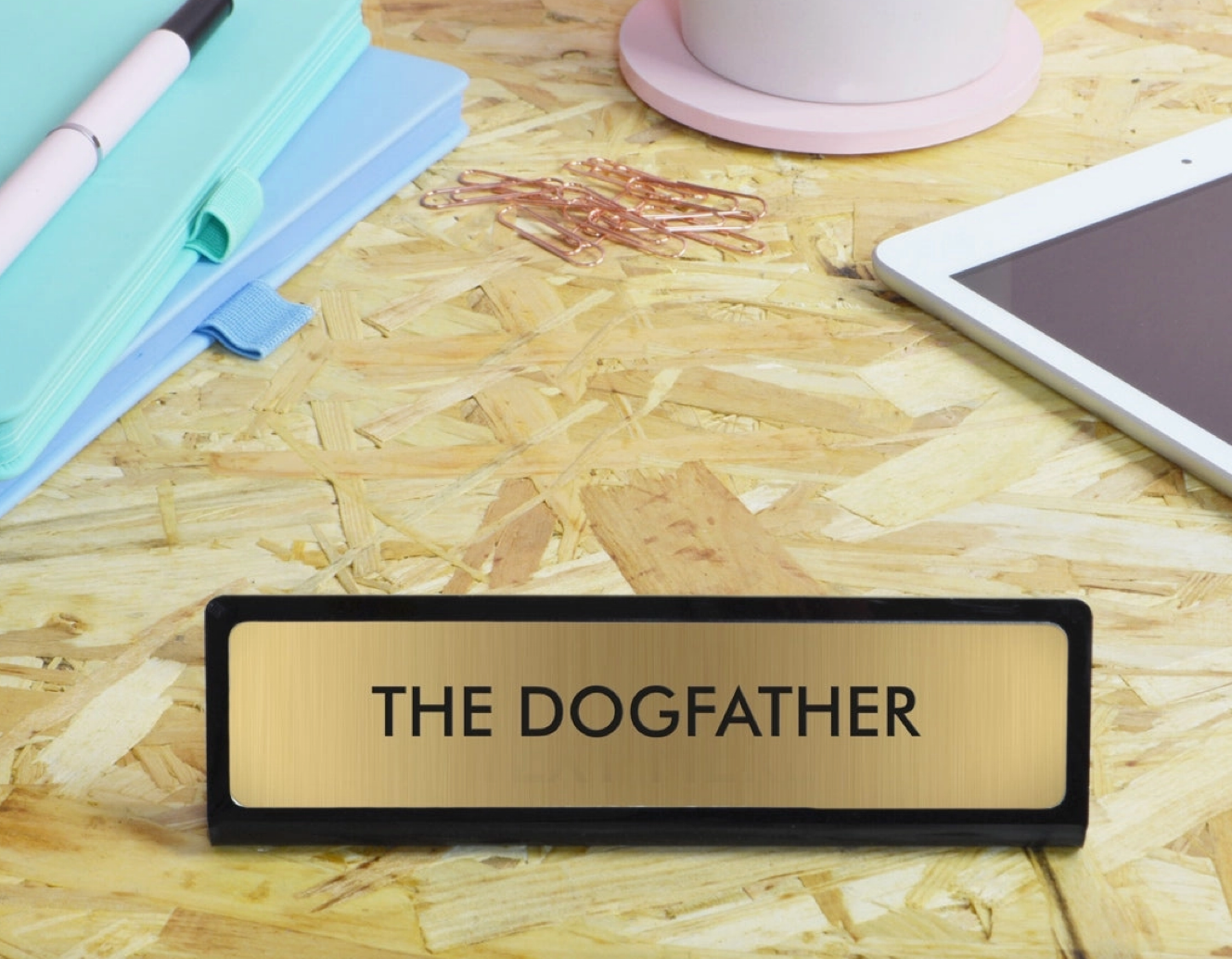 "The Dogfather" Desk Plate