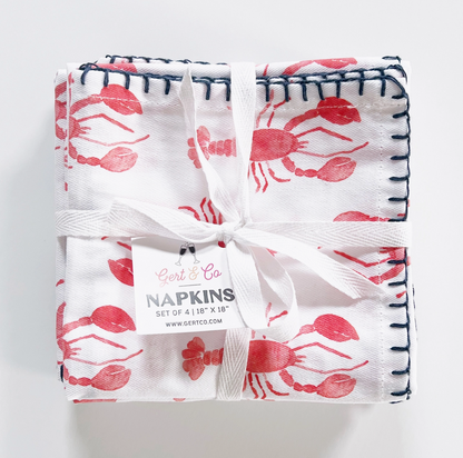 Lobster Fabric Napkin Set
