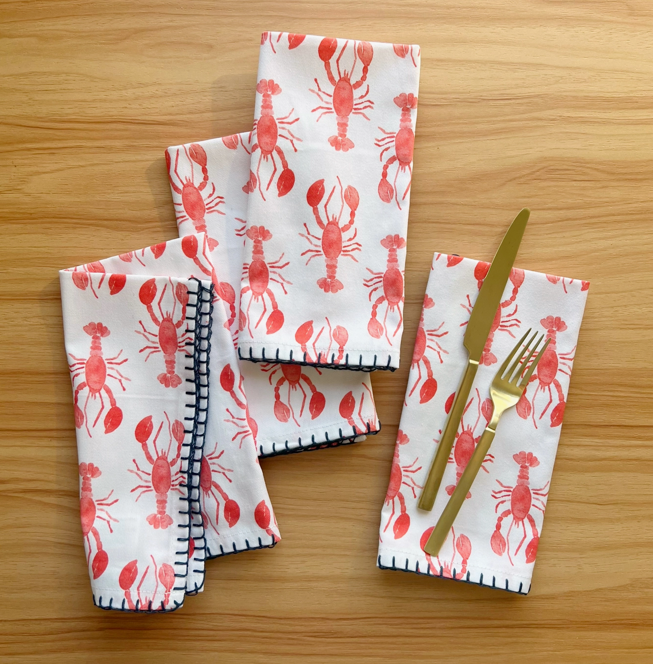 Lobster Fabric Napkin Set