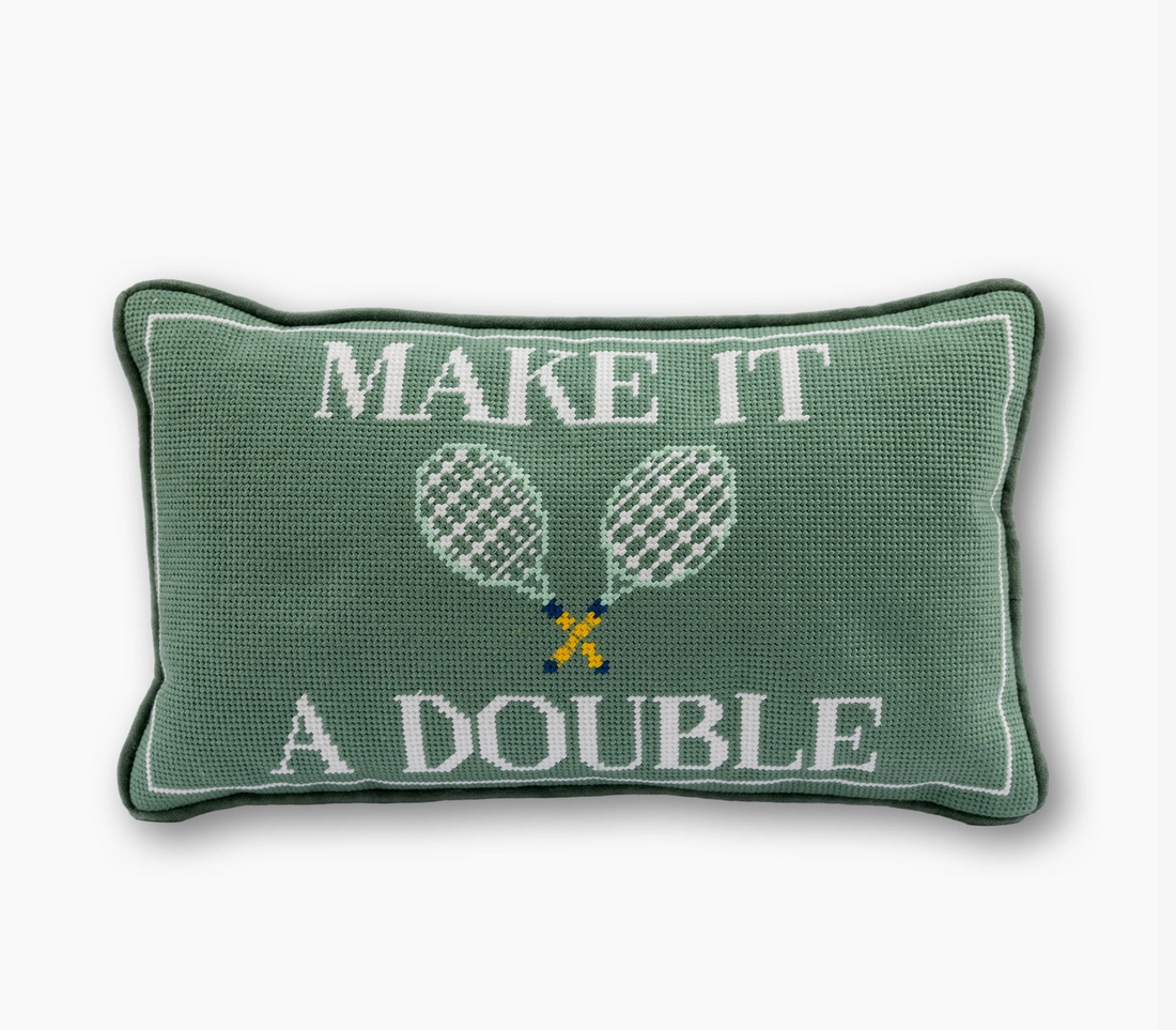 "Make It A Double" Needlepoint Pillow