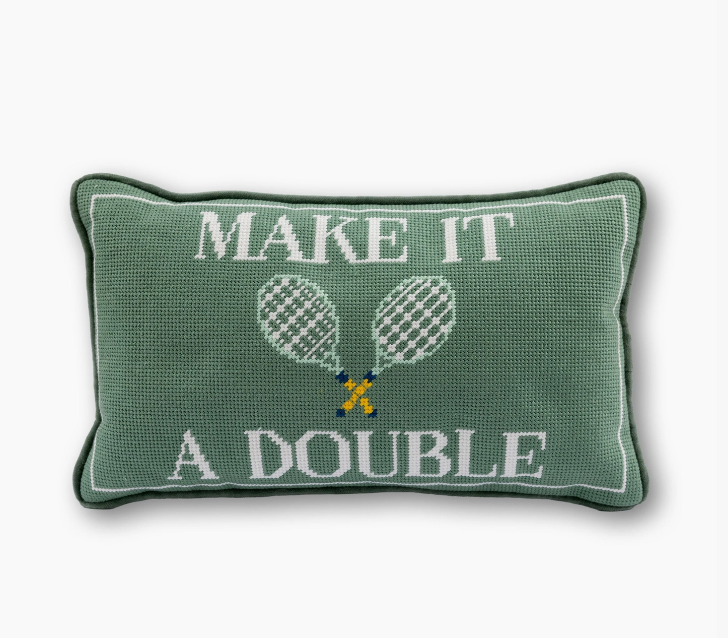 "Make It A Double" Needlepoint Pillow
