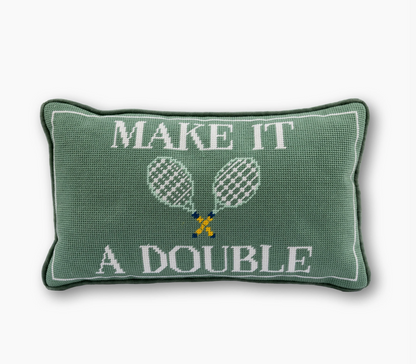 "Make It A Double" Needlepoint Pillow