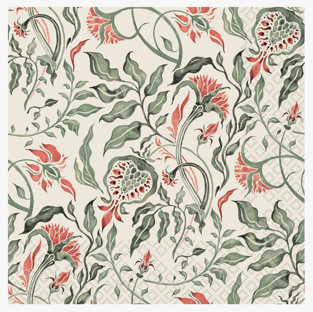 Royal Olive Pattern Cocktail Napkins