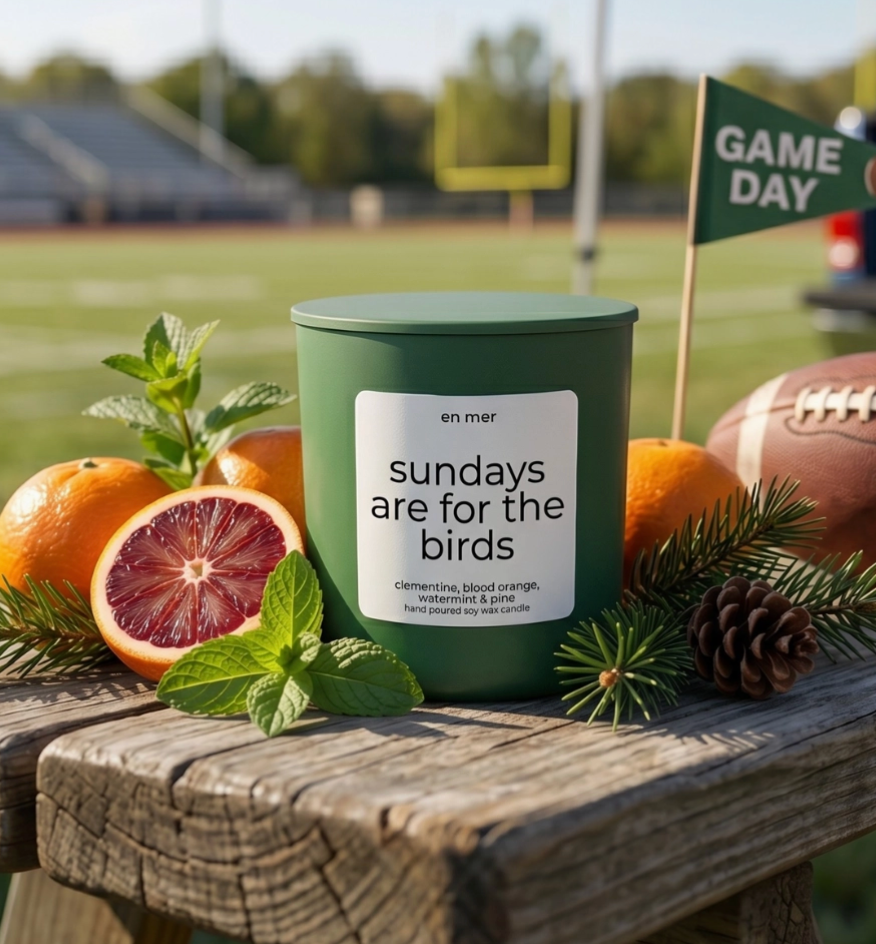 "sundays are for the birds" Candle
