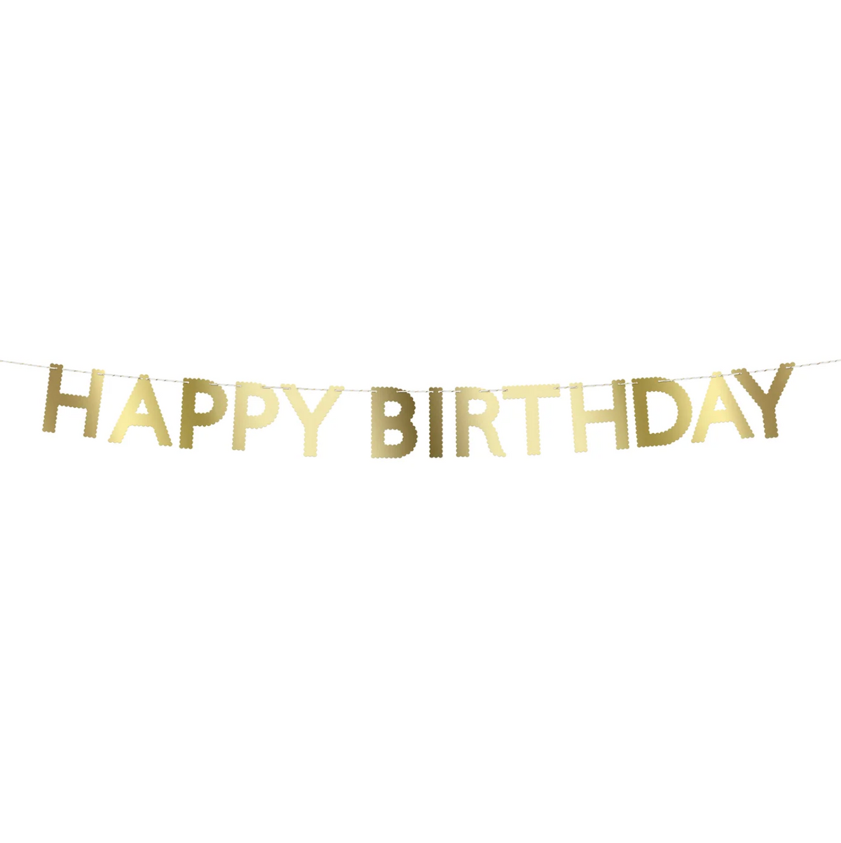 Gold Scallop Happy Birthday Banner