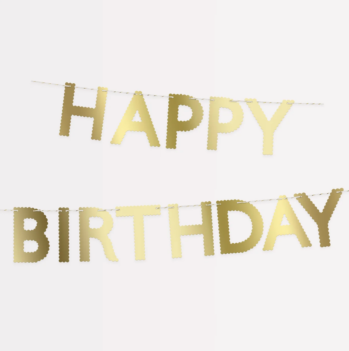 Gold Scallop Happy Birthday Banner