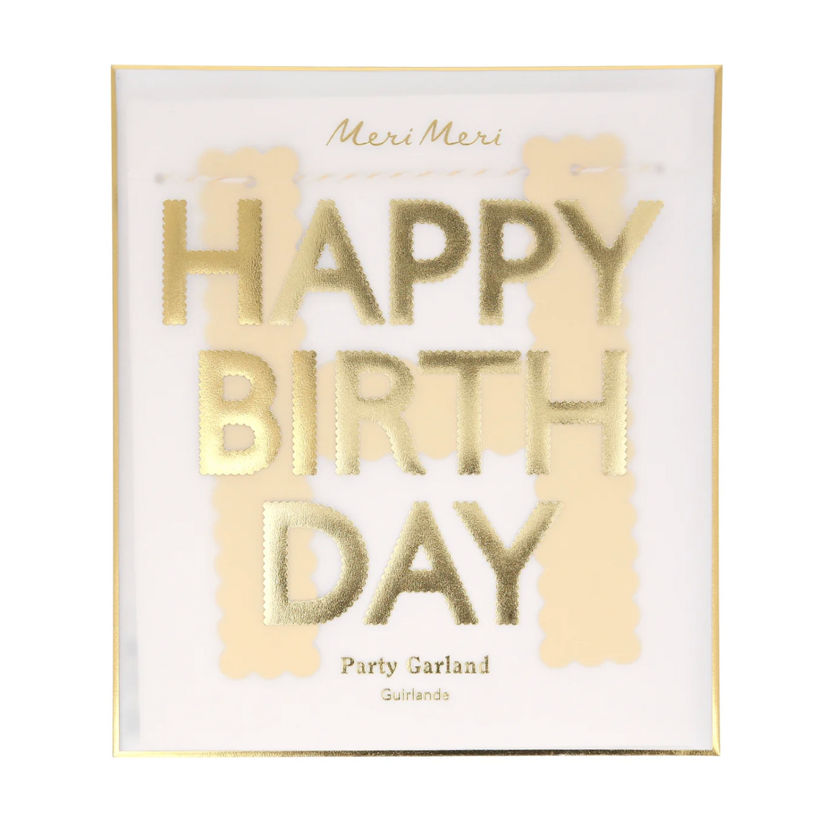 Gold Scallop Happy Birthday Banner