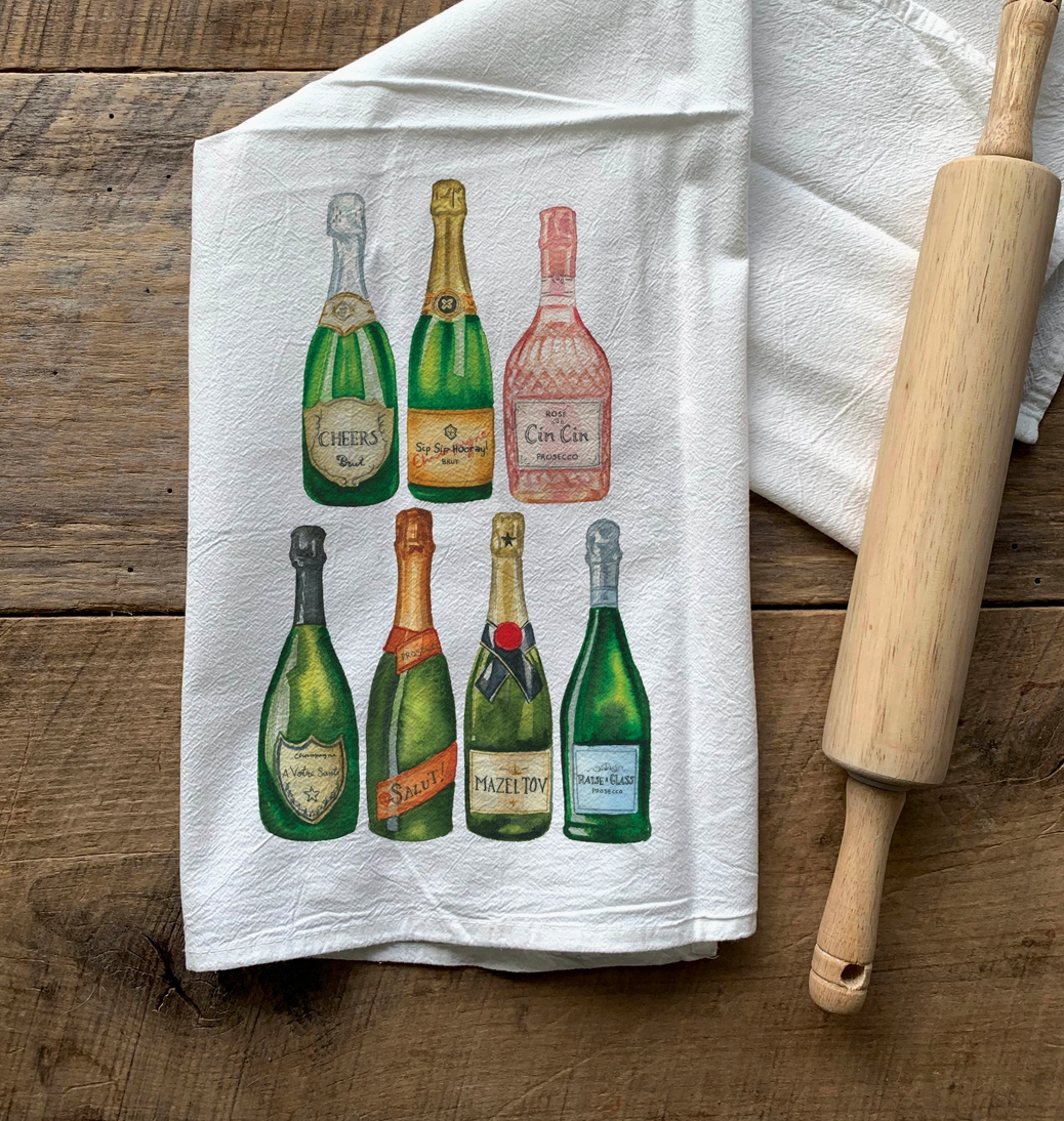 Champagne/Prosecco Tea Towel